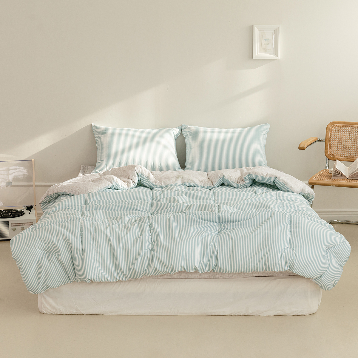 차렵이불 스트라이프 알러지케어 겨울 이불 사계절 먼지없는 침구