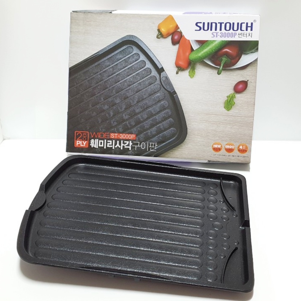 소고기 불판 가정용 야외 캠핑용 대형 사각 와이드 잘 기름안튀는 고기불판