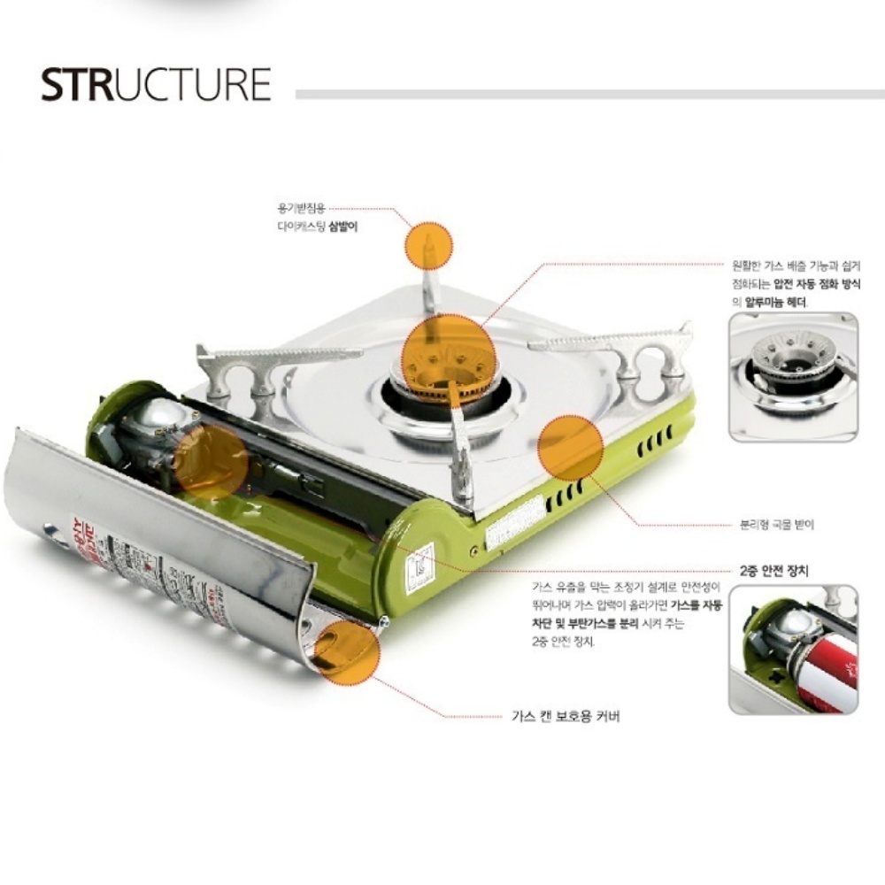 썬터치 ST303 슬림 브루스타 휴대용 가스레인지 식당용 버너 캠핑 가스버너
