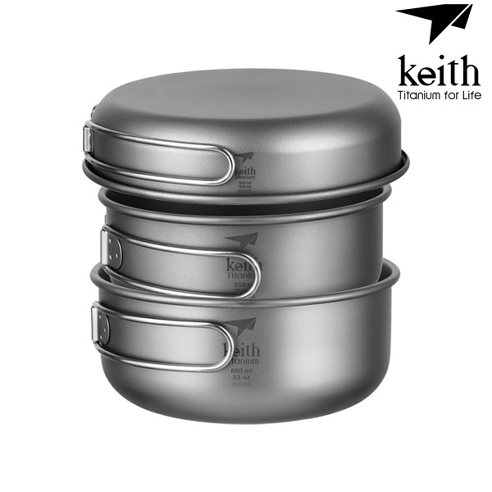[키이스] KE 3-Piece Titanium Pot and Pan Cook Set_Ti6053