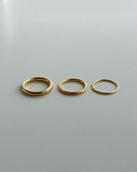 1,2,3mm 3개세트 올어라운드 엥게이지 가락지 실반지 레이어드링 행운반지 실버 은반지 - 상품 이미지
