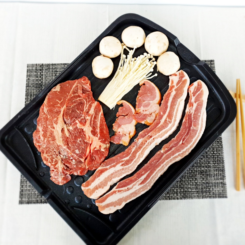 소고기 불판 가정용 야외 캠핑용 대형 사각 와이드 잘 기름안튀는 고기불판