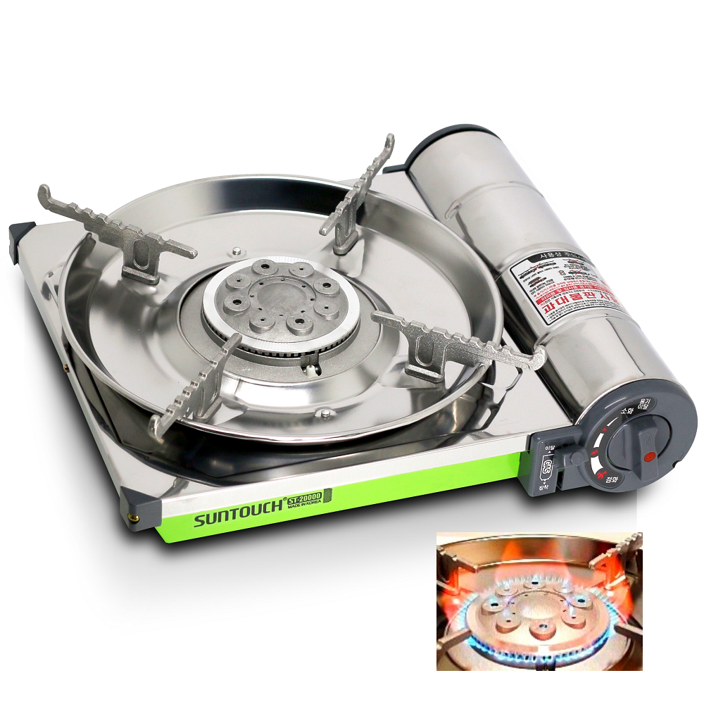 캠핑용 고화력버너 바람막이 슬림 가스버너 휴대용 가스레인지 썬터치 ST20000