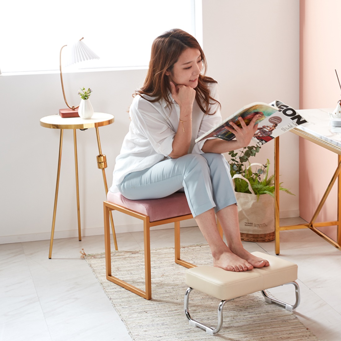 사무용 책상밑 발받침대 높은 컴퓨터 책상밑발판