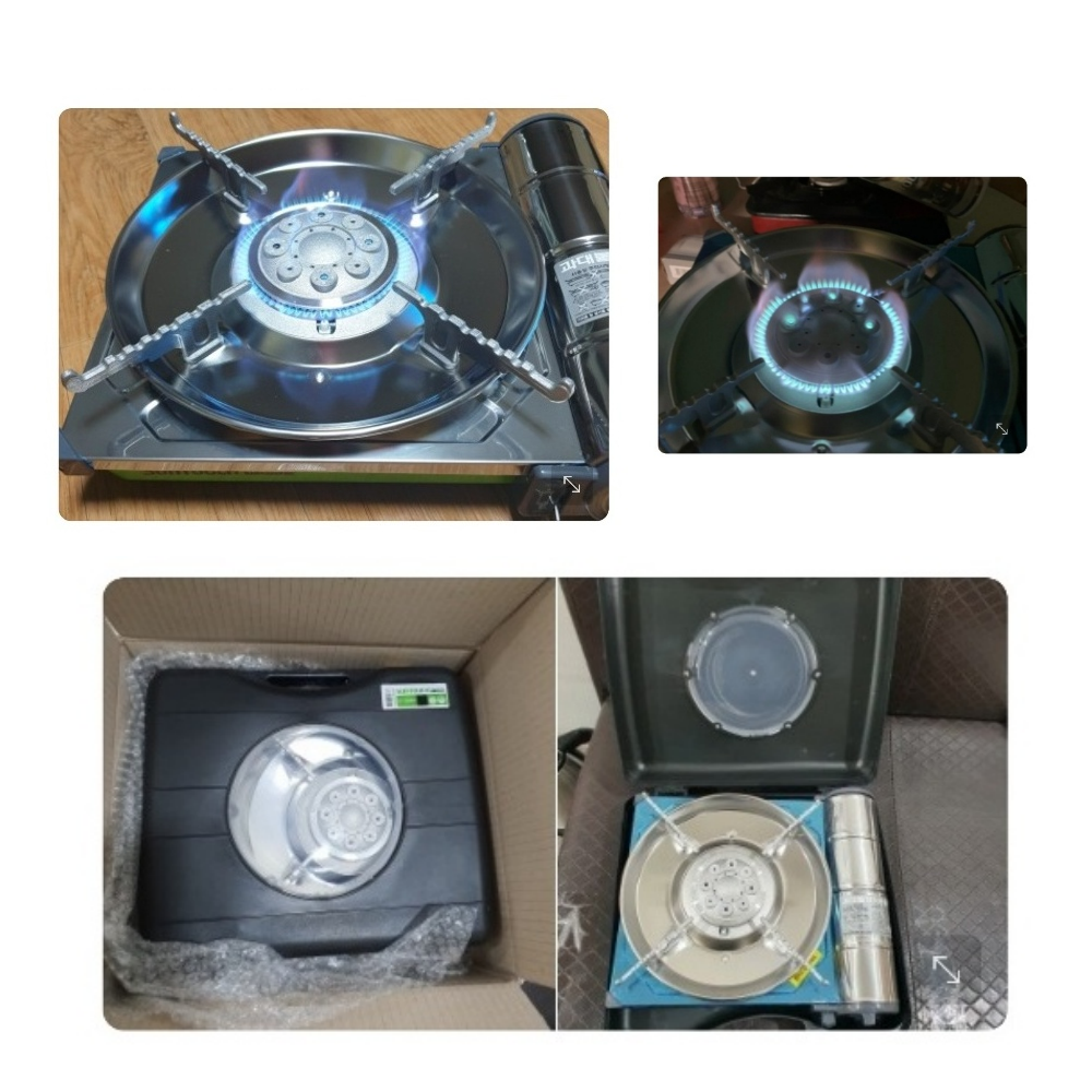 캠핑용 고화력버너 바람막이 슬림 가스버너 휴대용 가스레인지 썬터치 ST20000