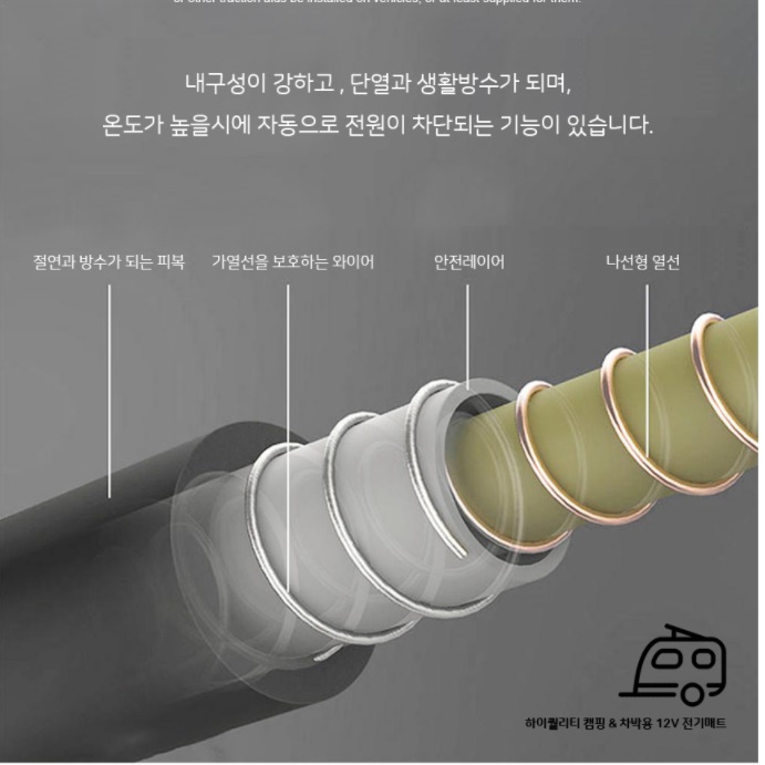 차박 전기 매트 대형 열선 dc 온열 매트 12V 장판 