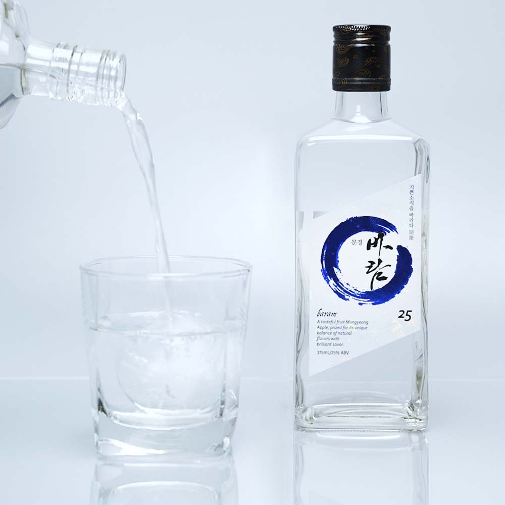 문경바람 백자 25도 375ml 사과증류주 - 메인 이미지