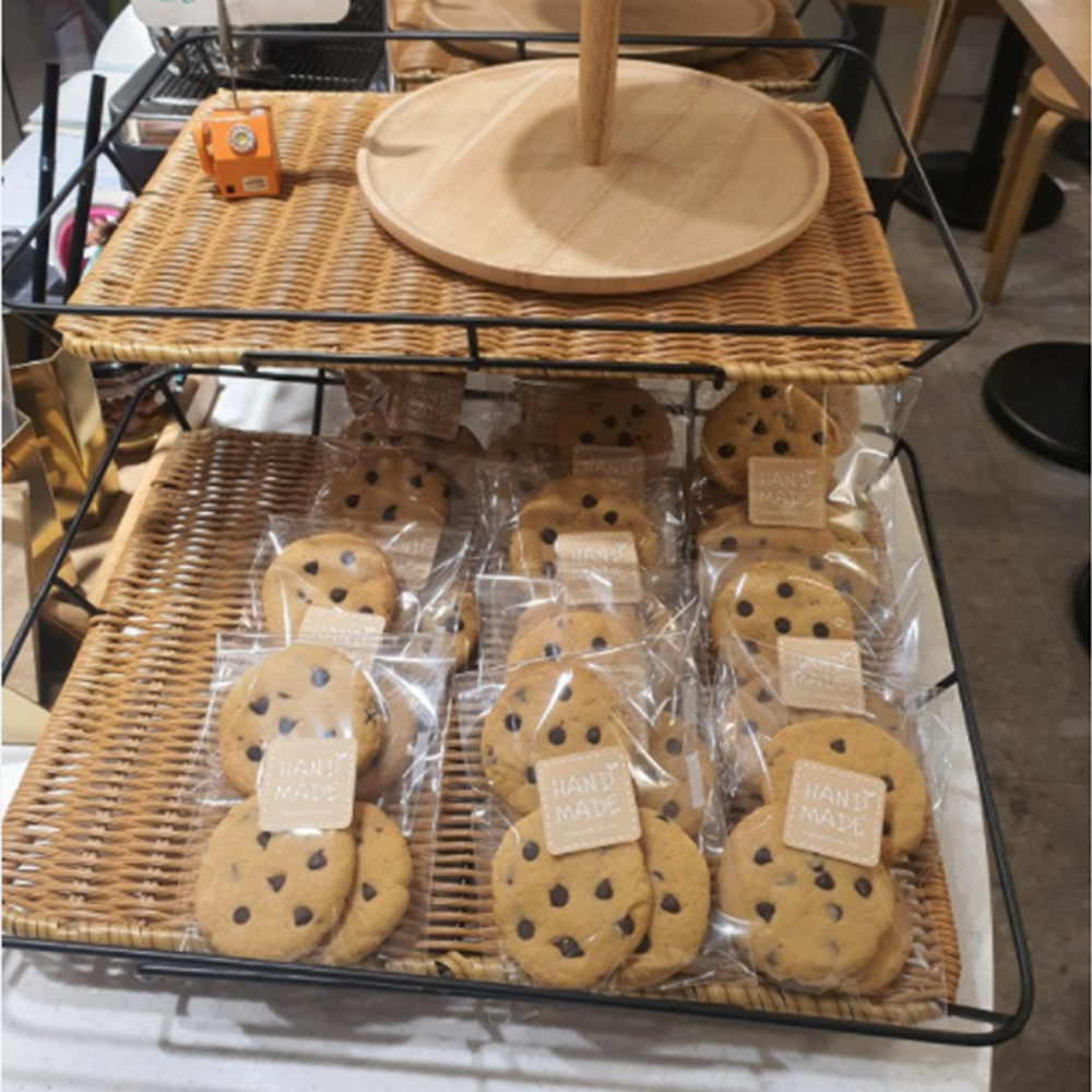 베이커리 2단 사각 철재 라탄트레이 접이식스탠드 바스켓 빵 바케트 진열 튀김 도넛 디저트 - 상세 이미지 2