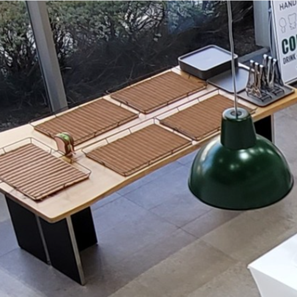 베이커리 2단 사각 철재 라탄트레이 접이식스탠드 바스켓 빵 바케트 진열 튀김 도넛 디저트 - 상세 이미지 5
