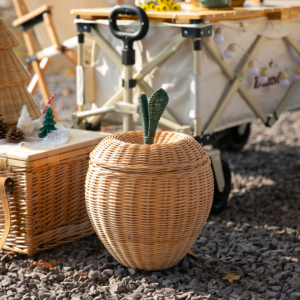 라탄 장난감바구니 수납 바스켓 정리 과일모양 원형 옷 야채 소품 머쉬룸