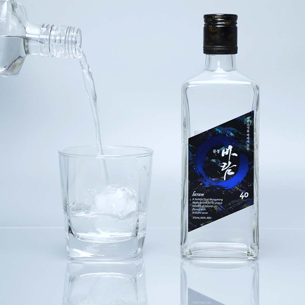 문경바람 백자 40도 375ml 사과증류주 - 메인 이미지
