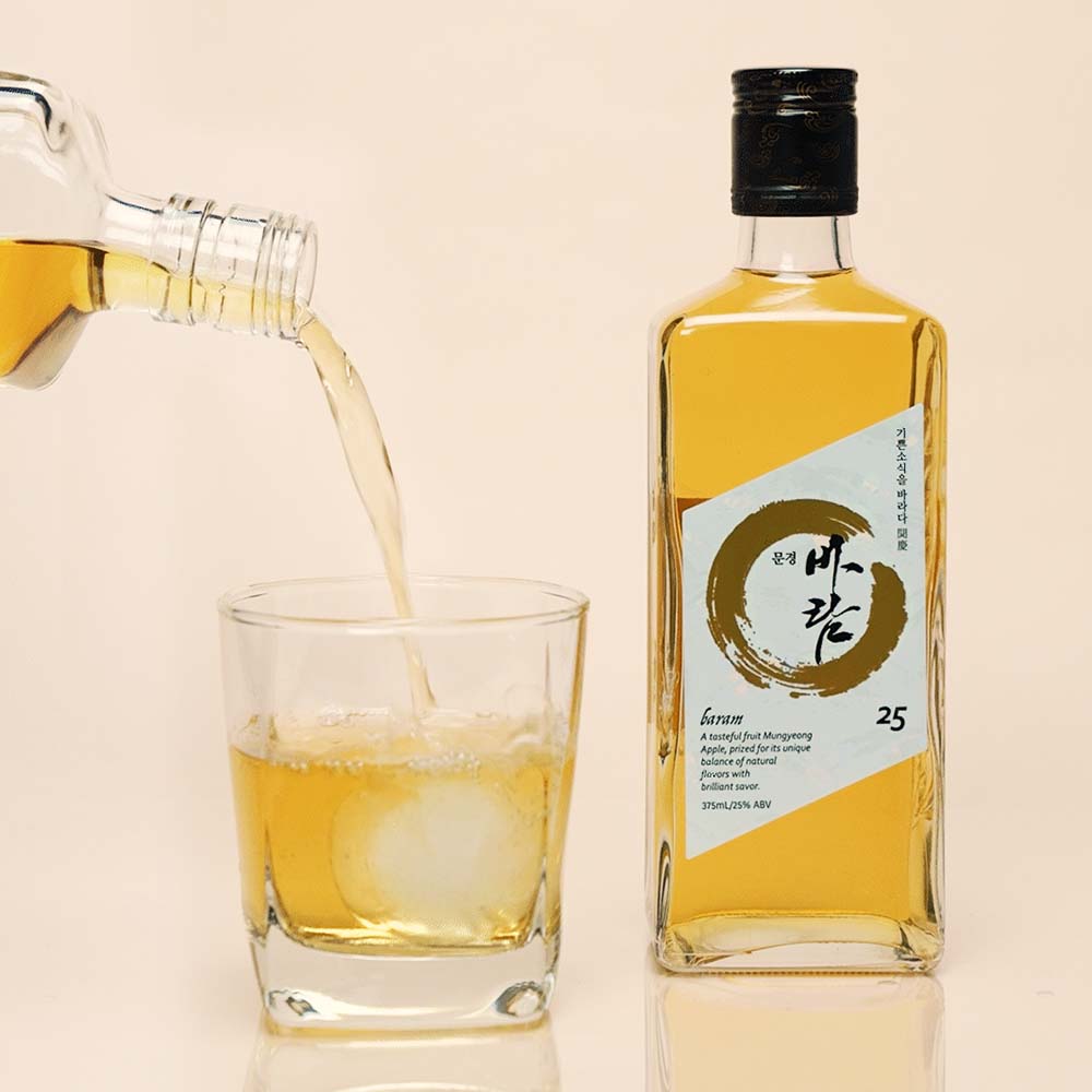 문경바람 오크 25도 375ml 사과증류주 - 메인 이미지