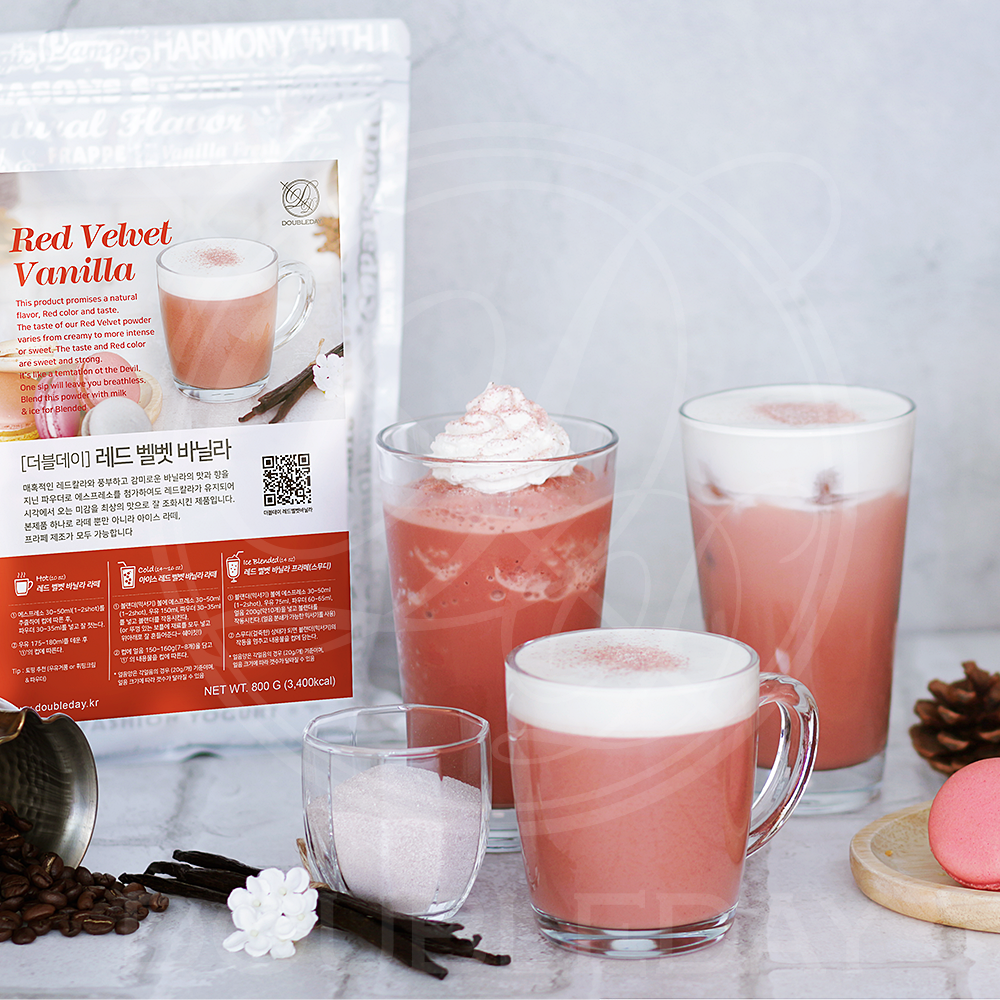 더블데이 / 레드 벨벳 바닐라 800G / 빨강 적색 바닐라 라떼 프라페 파우더 분말 가루 베이스 재료 - 상세 이미지 2