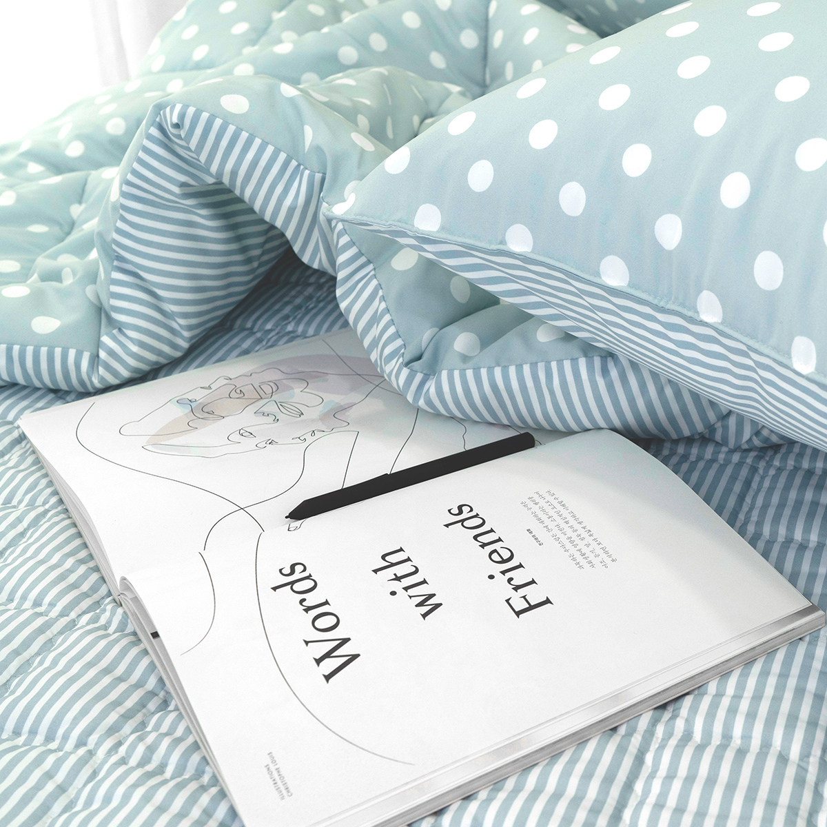 침구 이불 차렵이불 사계절 기숙사이불세트 먼지없는 알러지케어 싱글이불세트