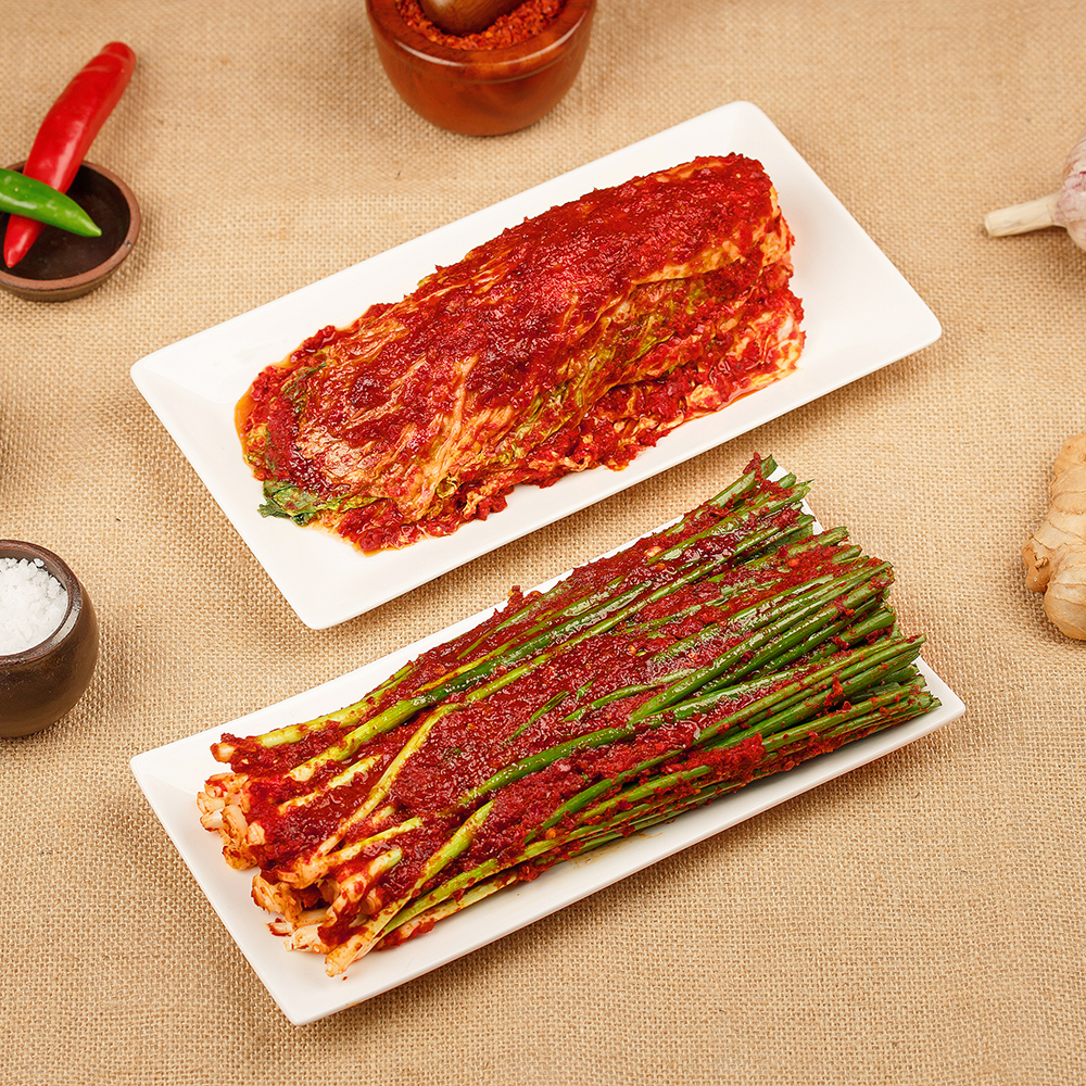 나홀로족세트상품 대전 선화동실비김치 800g+실비파김치 500g