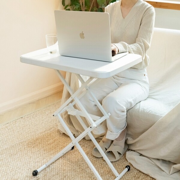 높이 조절 사이드 테이블 자바라 접이식 좌식 스탠딩 노트북 침대 공부 간이 자취방 책상