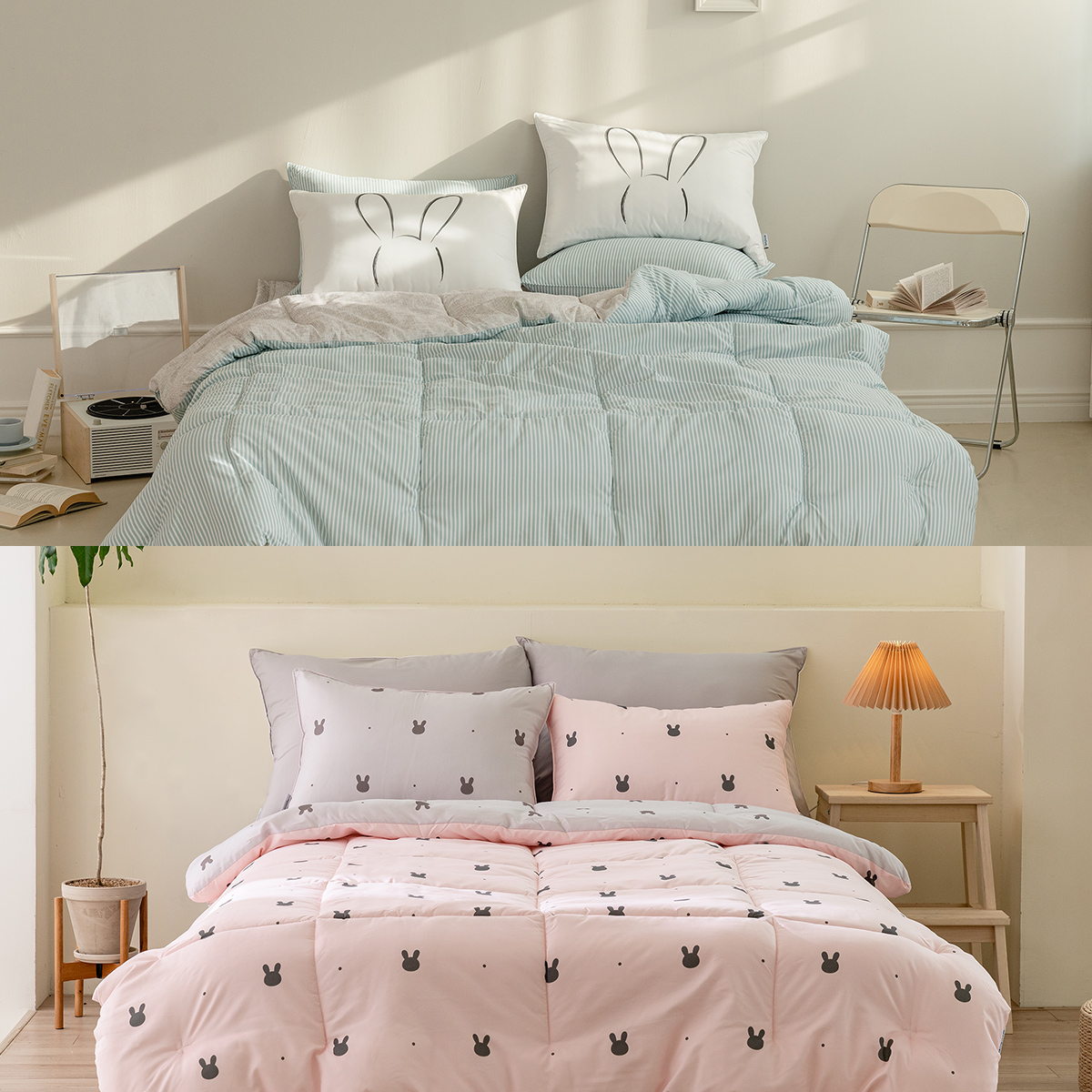 차렵이불 침구 이불 기숙사 먼지없는 알러지케어 싱글이불 슈퍼싱글이불