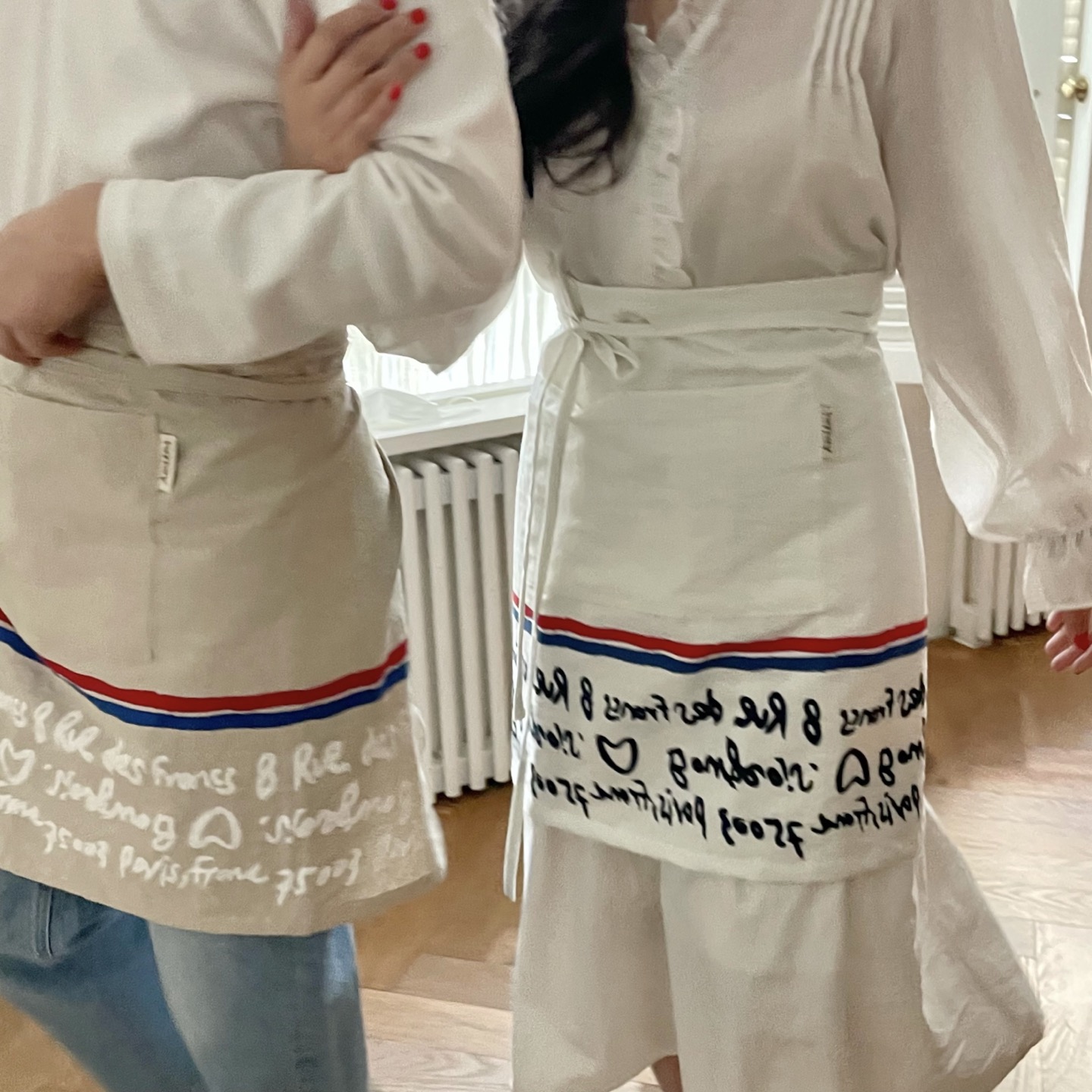 아미앙스 앞치마 예쁜 카페 하프 레터링 에이프런 - 상세 이미지 4