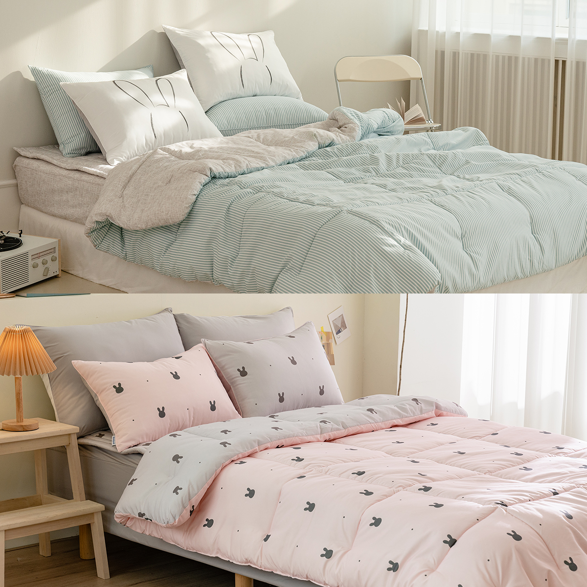 이불 차렵이불 침구 기숙사이불세트 먼지없는 사계절 싱글이불 세트