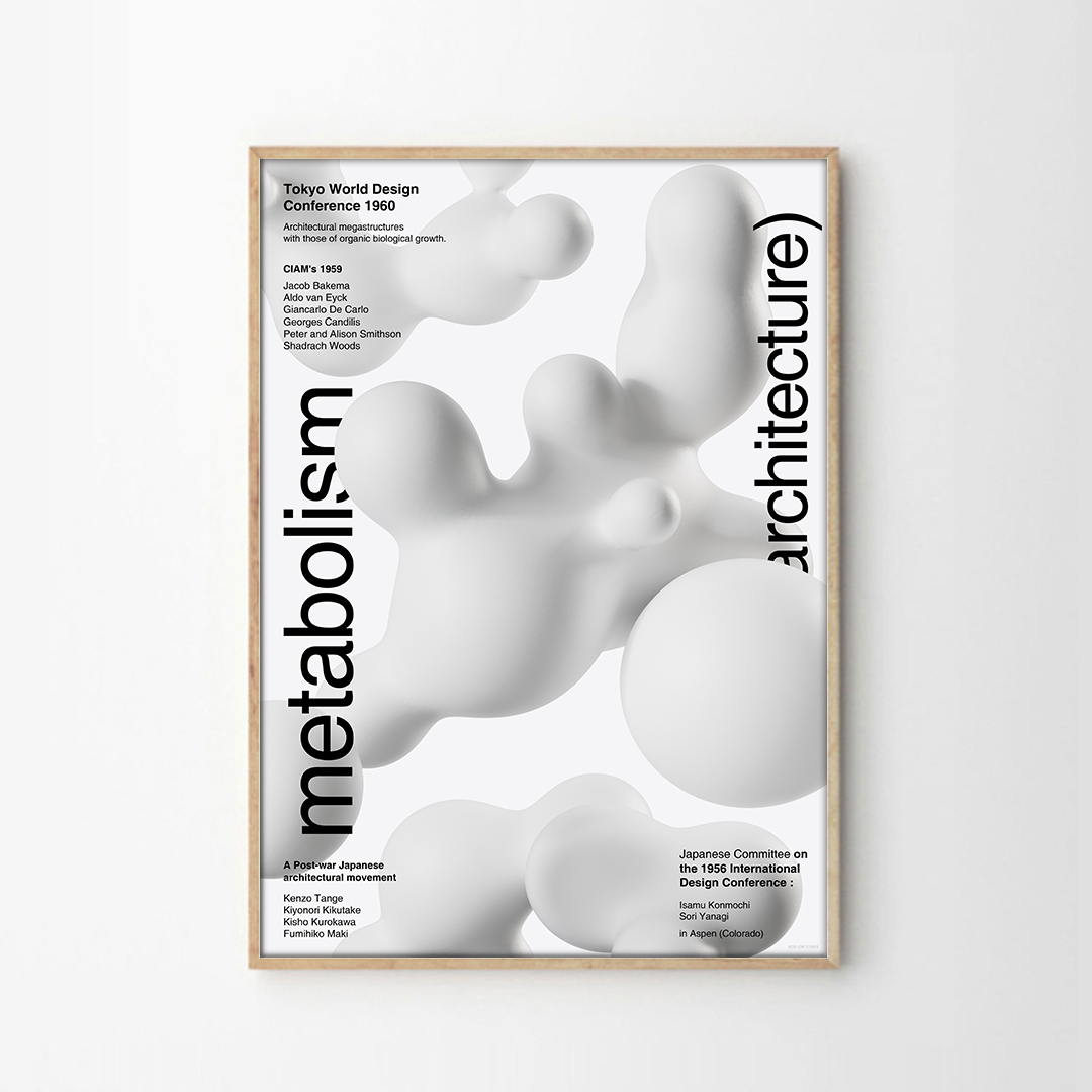 애시드로우 미니멀 포스터 우드 인테리어 거실 액자 Metabolism - 상품 이미지