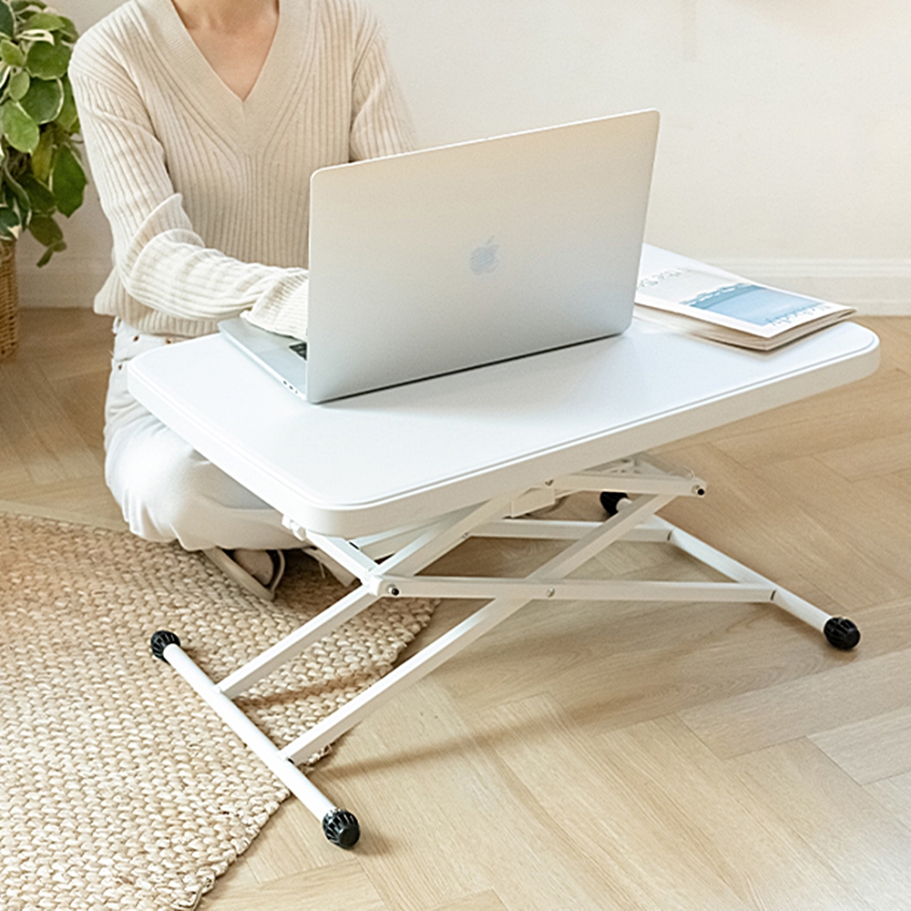 높이 조절 사이드 테이블 자바라 접이식 좌식 스탠딩 노트북 침대 공부 간이 자취방 책상