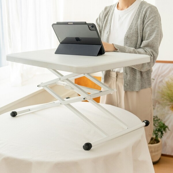 높이 조절 사이드 테이블 자바라 접이식 좌식 스탠딩 노트북 침대 공부 간이 자취방 책상