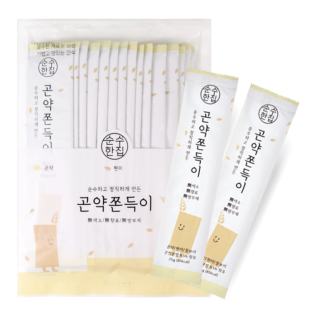 곤약쫀드기 쫀득이 간식 15개입 1봉지+1봉지