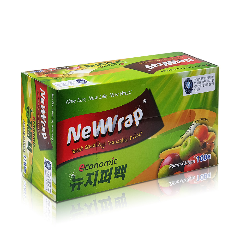 뉴랩 지퍼백 비닐팩 지퍼팩 중 25cm x 30cm 100매 - 상품 이미지