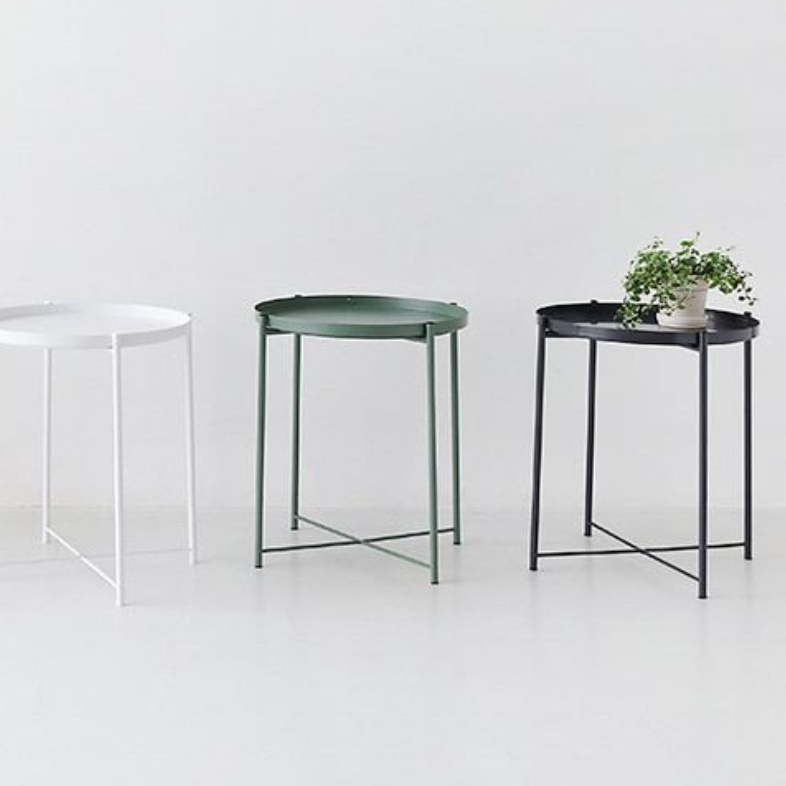 얇은 테이블 소파 틈새 선반 슬림 테이블 높은 사이드 테이블 