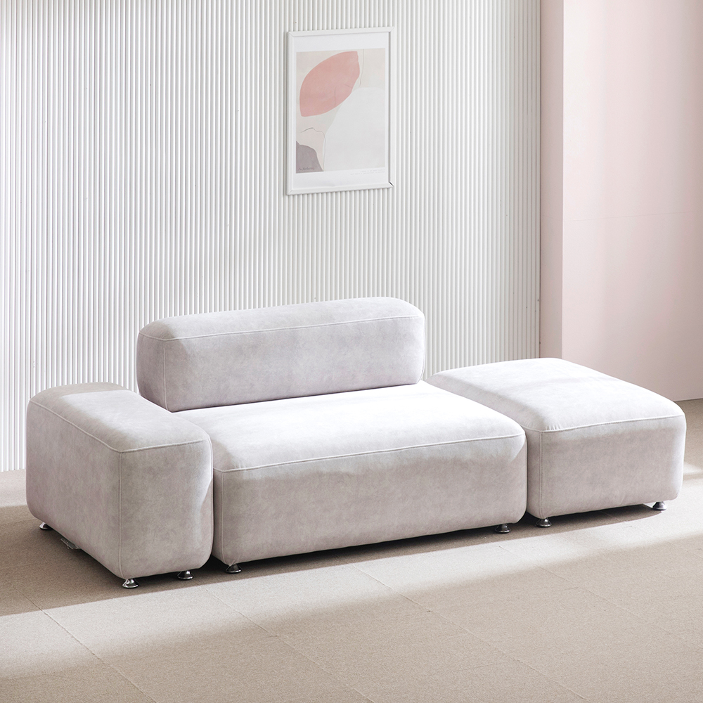 (희망일배송) 몽쉘 모듈형 기능성 조야 패브릭 소파 핑크믹스, 2인용