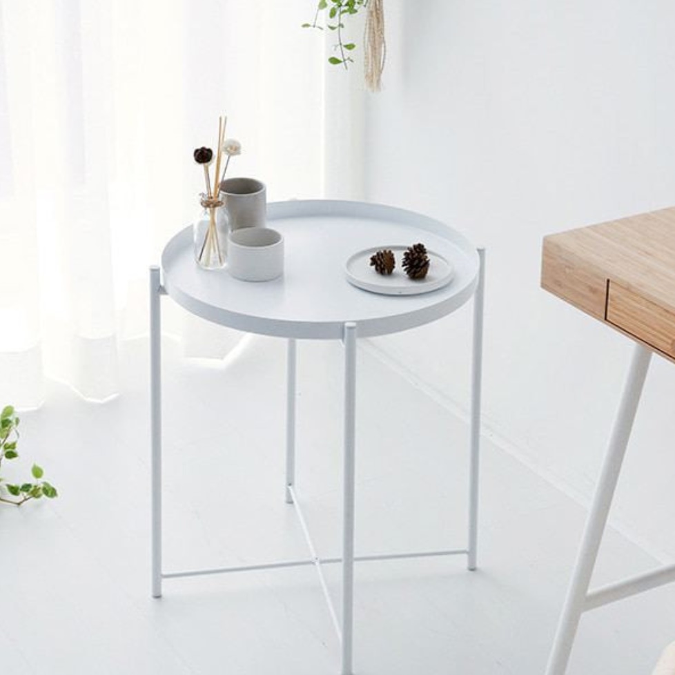 얇은 테이블 소파 틈새 선반 슬림 테이블 높은 사이드 테이블 