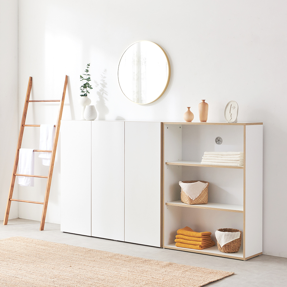 사무실수납장 올문장 2단 800 슬림 사무용책장 서류장 사무실책장 화이트에지