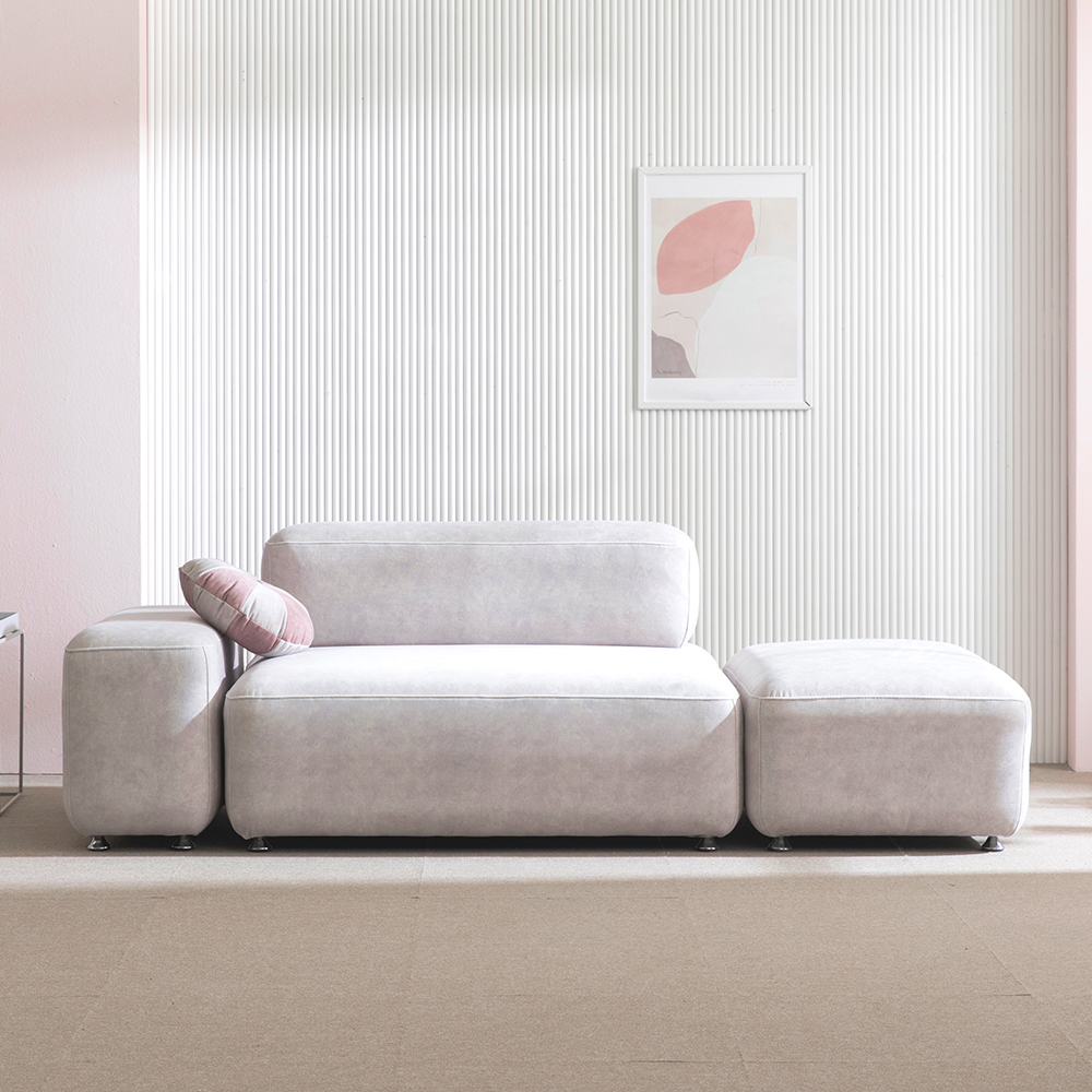 (희망일배송) 몽쉘 모듈형 기능성 조야 패브릭 소파 핑크믹스, 2인용