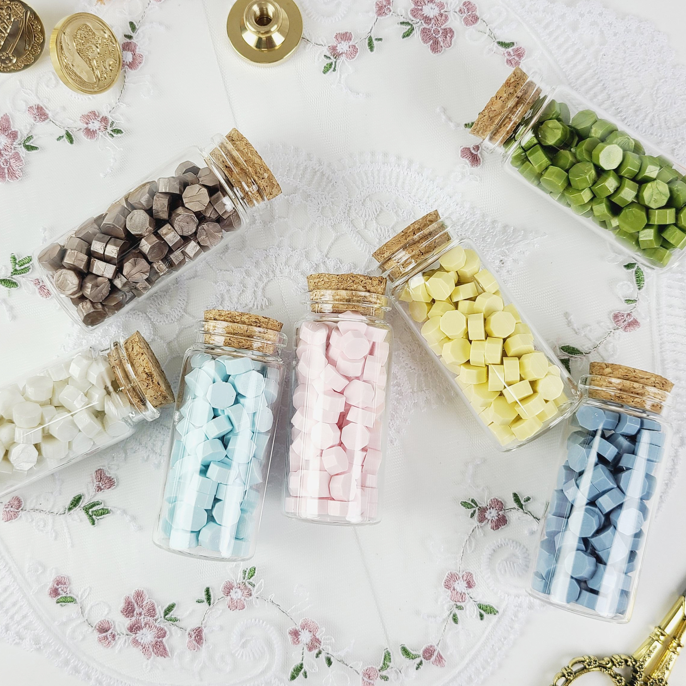 실링왁스 비즈왁스 유리병 보관함