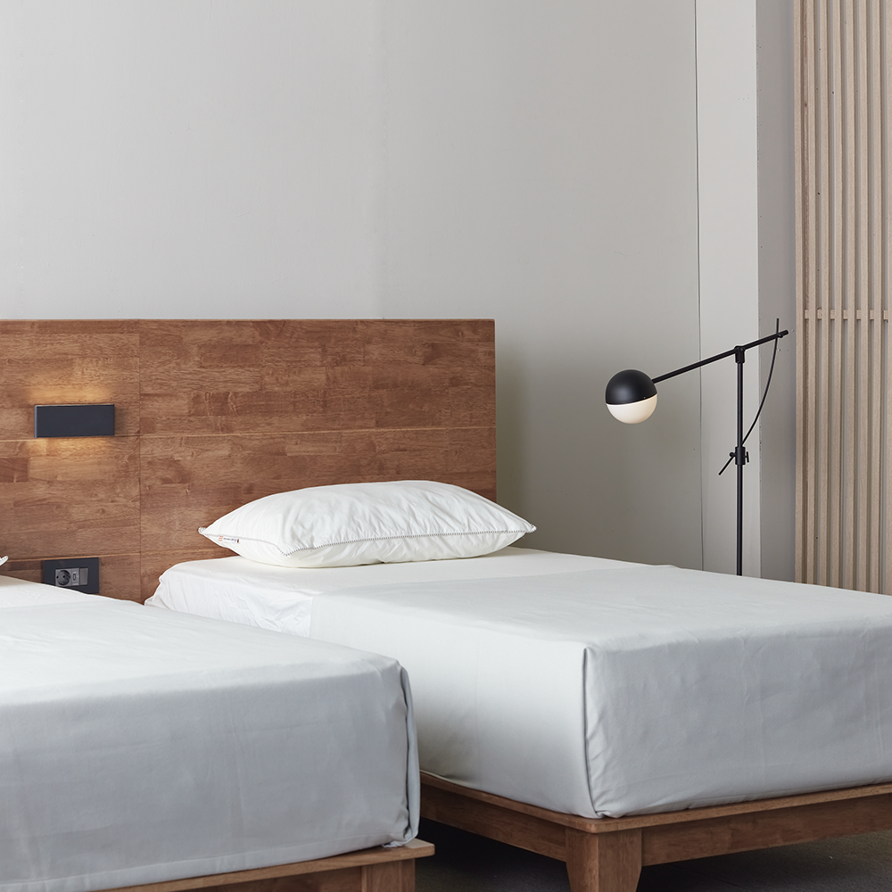 슬립퍼 마루 신혼 부부 트윈 원목 호텔 침대 프레임 LK 라지킹 A타입 H150