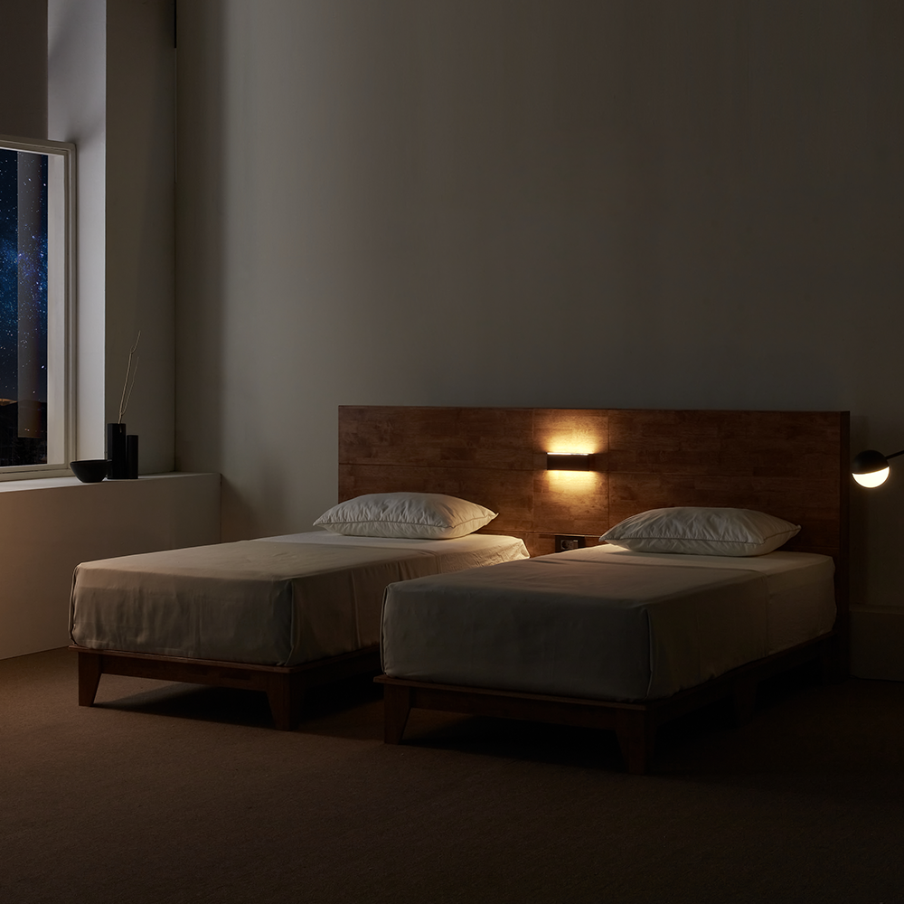 슬립퍼 마루 신혼 부부 트윈 원목 호텔 침대 프레임 LK 라지킹 A타입 H150