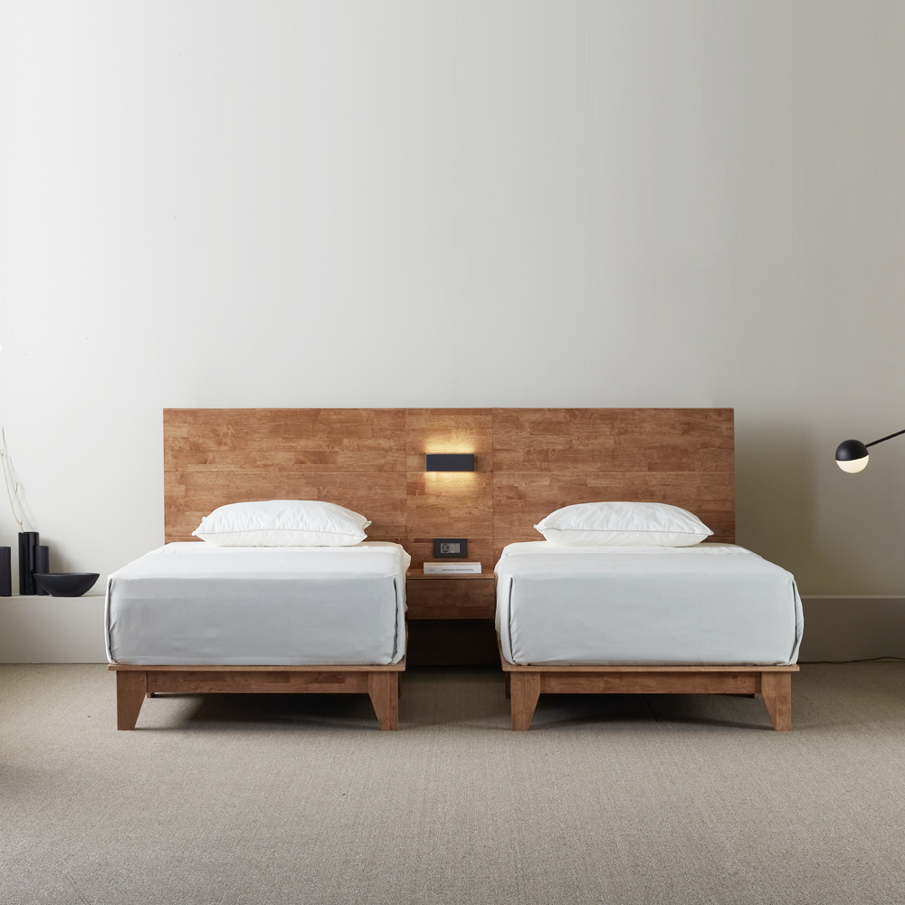 슬립퍼 마루 신혼 부부 트윈 원목 호텔 침대 프레임 LK 라지킹 A타입 H150