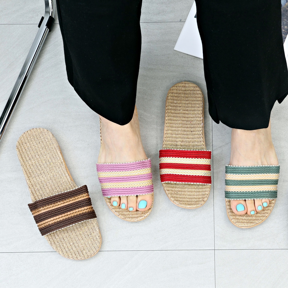 층간소음 실내화 커플 실내 거실 슬리퍼 발편한 여름 거실화 라탄 eva 룸슈즈 투톤 베이직 레드