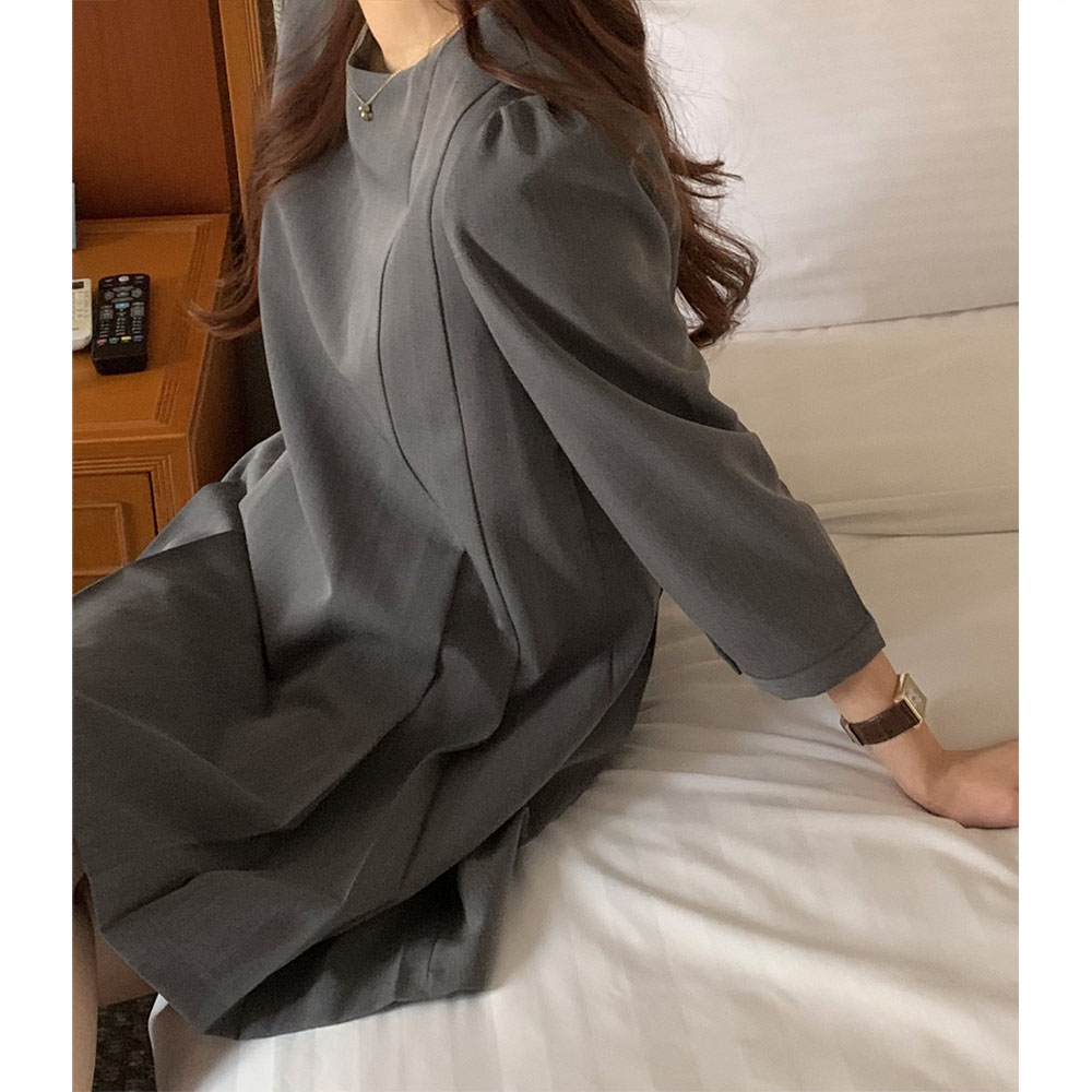 오버무드 여성 봄신상 퍼프 러블리 핀턱 플리츠 a라인 하객룩 미니 원피스 3color - 상세 이미지 4