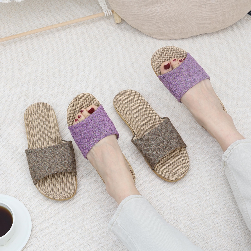 커플 여름슬리퍼 여성 남성 왕골 라탄 슬리퍼 발편한 실내화 삼선 여성001