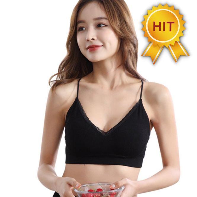 브라캡 티셔츠 노브라 티 검은색 레이스 탱크탑 나시 - 상세 이미지 2