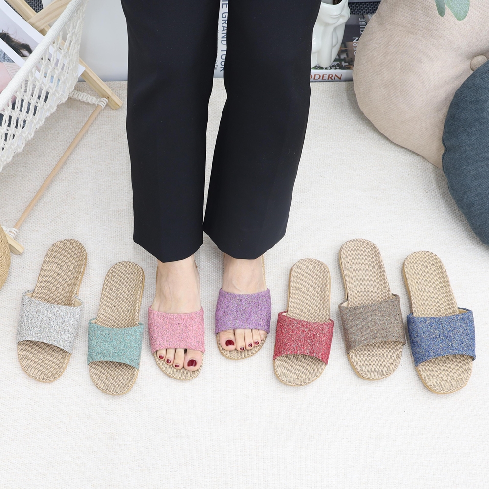 커플 여름슬리퍼 여성 남성 왕골 라탄 슬리퍼 발편한 실내화 삼선 여성001