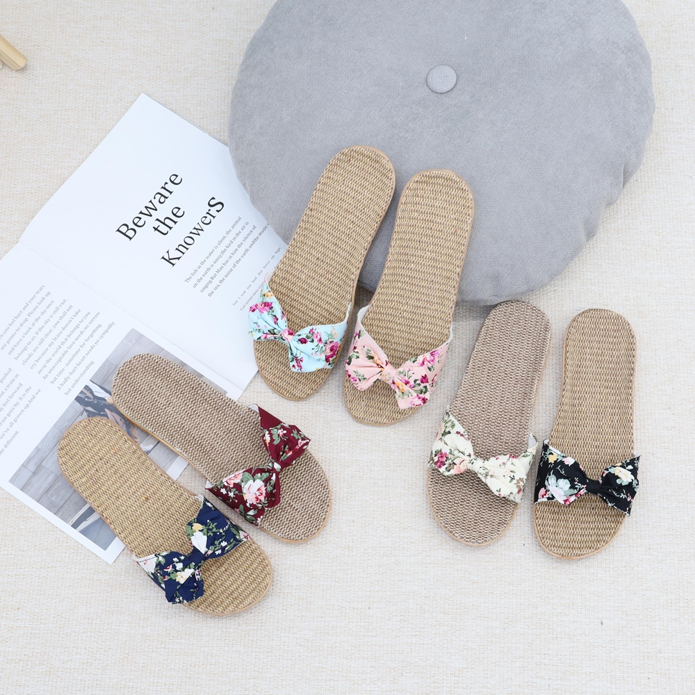 커플 여름슬리퍼 여성 남성 왕골 라탄 슬리퍼 발편한 실내화 삼선 여성001