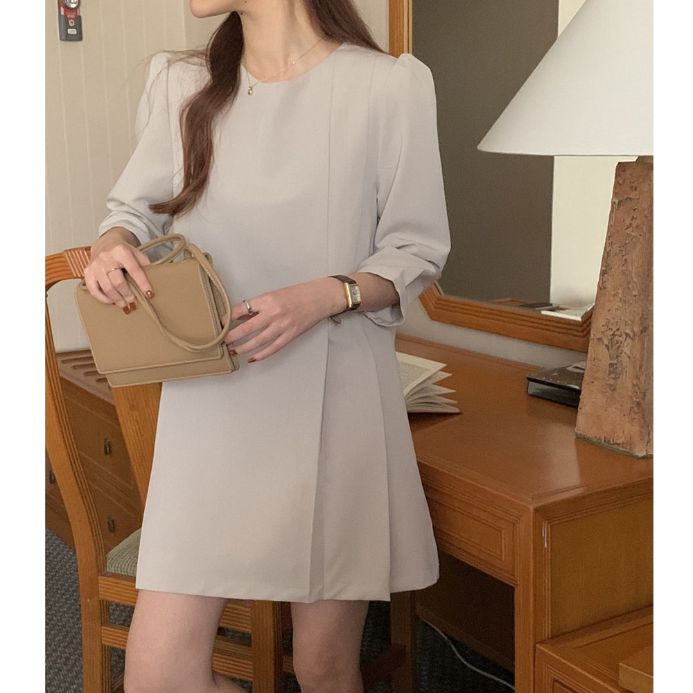 오버무드 여성 봄신상 퍼프 러블리 핀턱 플리츠 a라인 하객룩 미니 원피스 3color - 상세 이미지 2