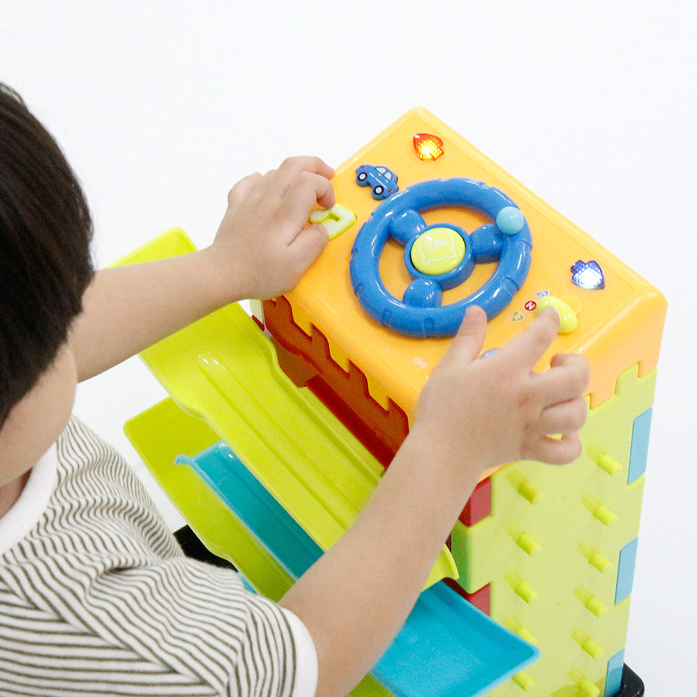 헬로디노 자동차 운전놀이 주차타워 도형맞추기 5 IN 1 멀티에듀타워 - 상세 이미지 3
