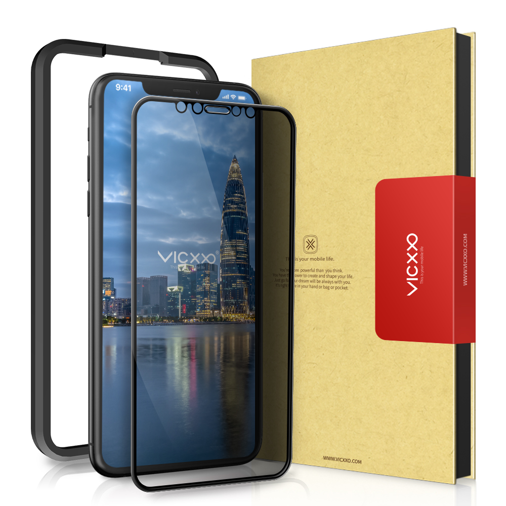 빅쏘 4D 사생활보호필름 강화유리 아이폰11 프로, 1매입