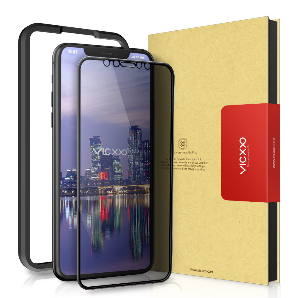 빅쏘 4D 사생활보호필름 강화유리 아이폰11, 1매입