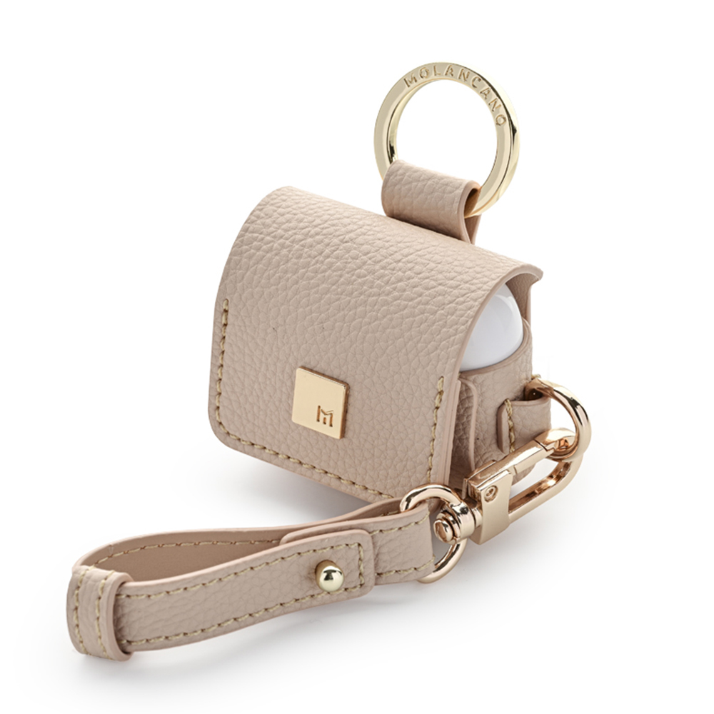 토고 링 가죽 에어팟 4세대 케이스 + 스트랩 핑크베이지