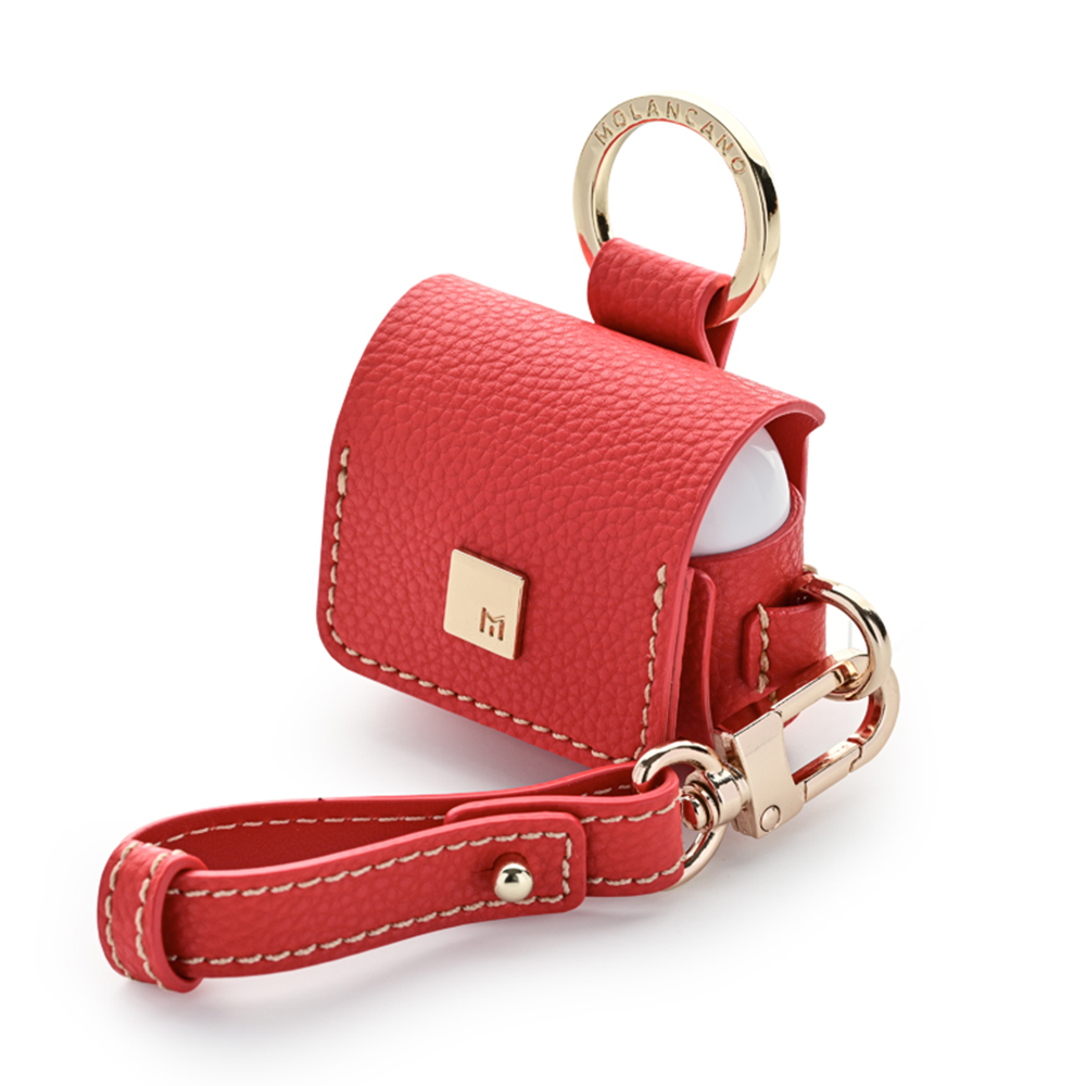 토고 링 가죽 에어팟 4세대 케이스 + 스트랩 핑크베이지 - 상세 이미지 3