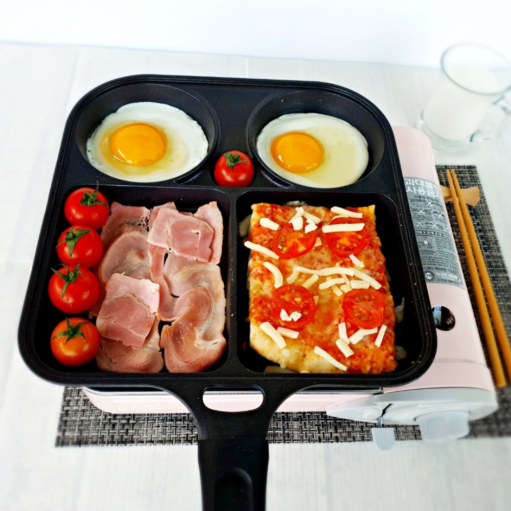 에그팬 토스트팬 캠핑 프라이팬 감성 브런치 멀티 계란후라이팬 키친아트 사각 4구